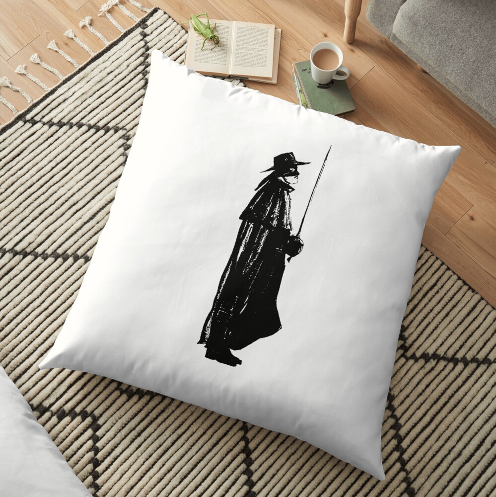 Zorro on guard Floor Pillow