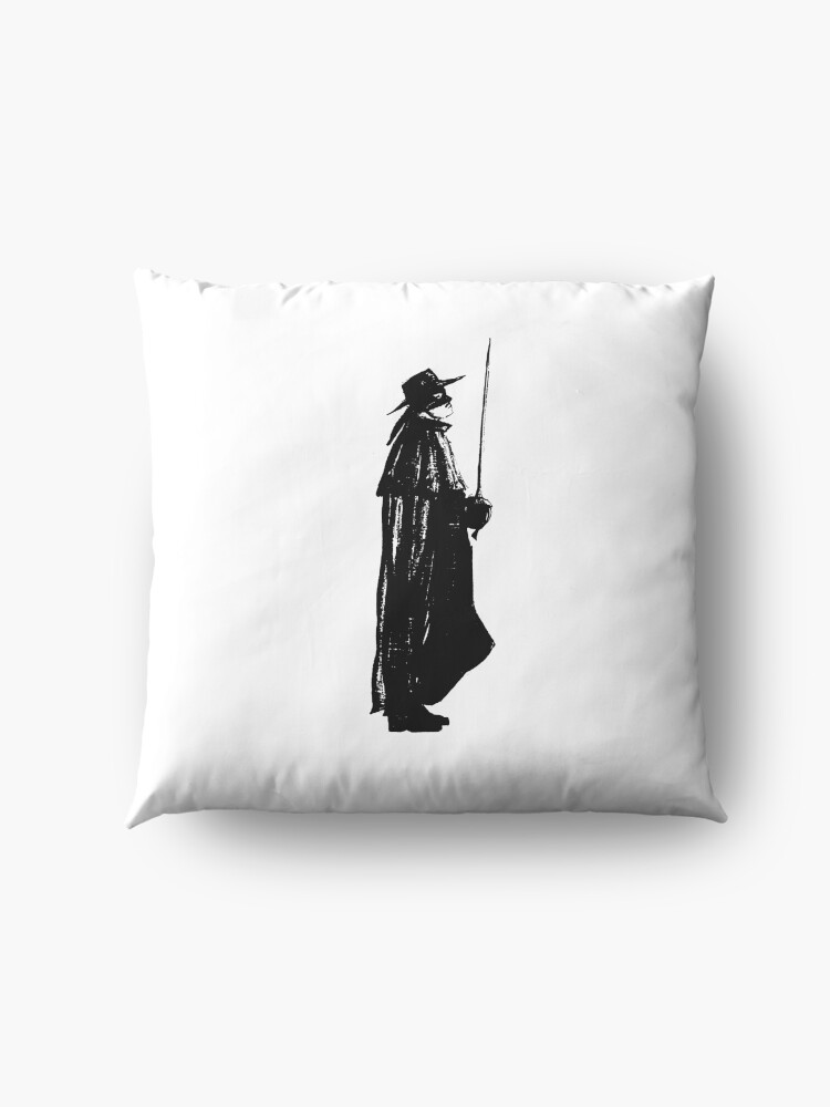 Alternate view of Zorro on guard Floor Pillow