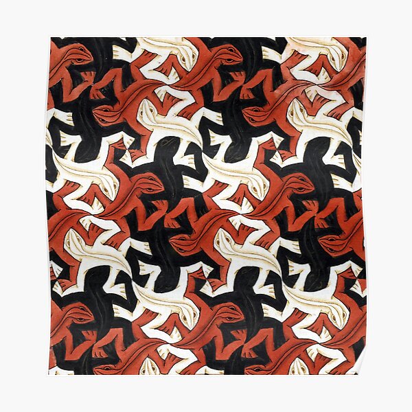 Escher lizard Poster