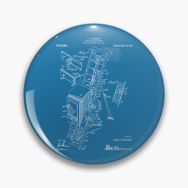 Item preview, Life Saving Apparatus 1910 patent white designed and sold by InkedArtPrints.