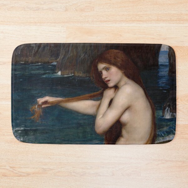 Item preview, Vintage Mermaid on the Seashore Combing Her Hair designed and sold by Glimmersmith.