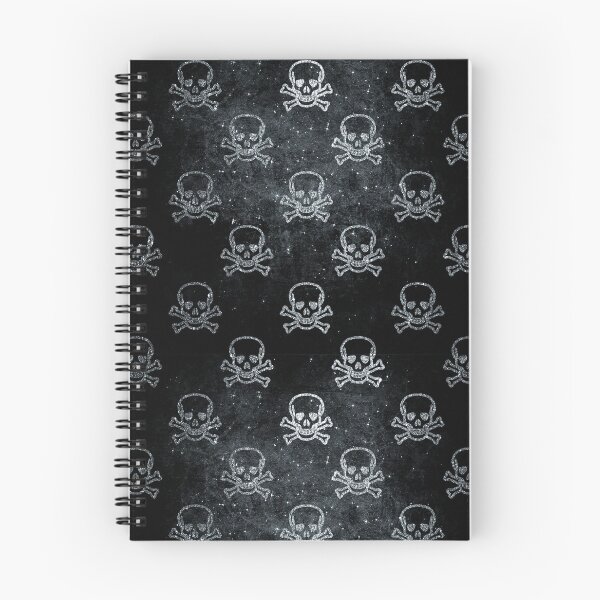 Item preview, Pattern Halloween Silver Skull Squelette Black Background Pirate designed and sold by Jolly-Yosei.