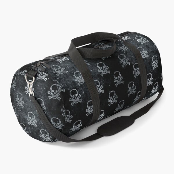 Item preview, Pattern Halloween Silver Skull Squelette Black Background Pirate designed and sold by Jolly-Yosei.