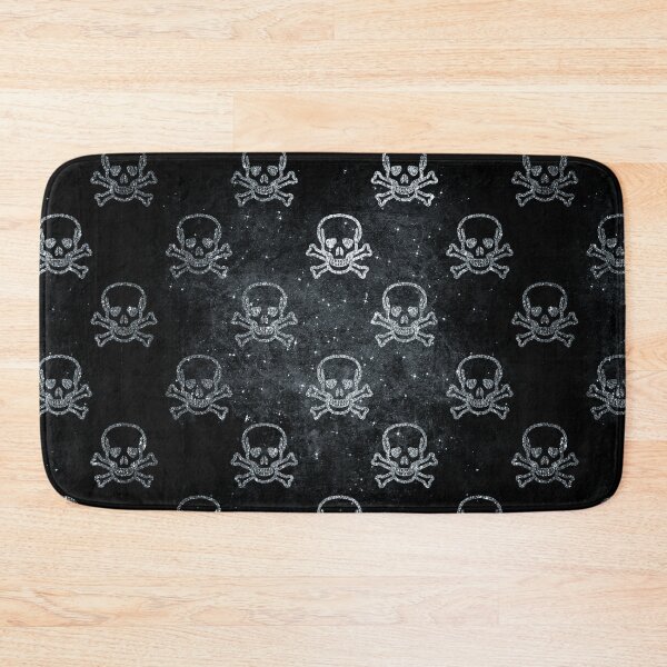 Item preview, Pattern Halloween Silver Skull Squelette Black Background Pirate designed and sold by Jolly-Yosei.