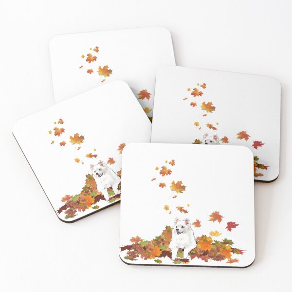 Item preview, American Eskimo Dog in the Leaves designed and sold by ProtanDesign.