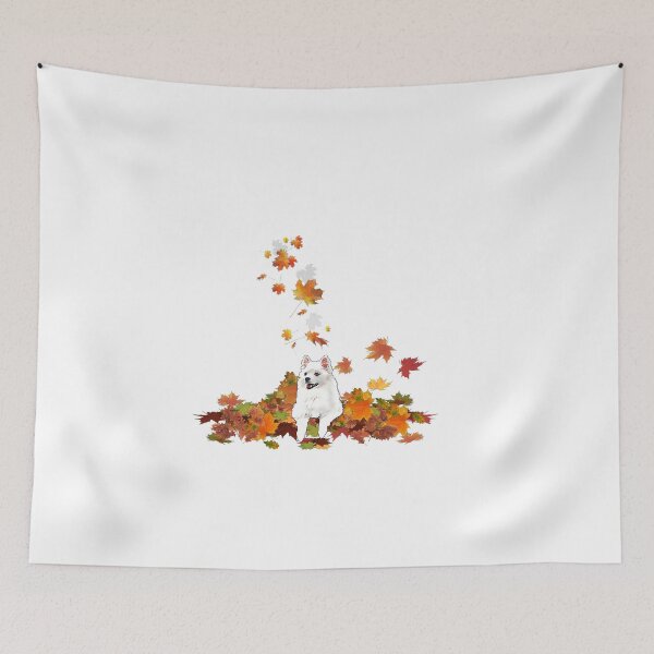 Item preview, American Eskimo Dog in the Leaves designed and sold by ProtanDesign.
