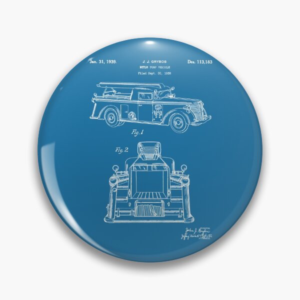 Item preview, Motor Pump Vehicle 1939 patent white designed and sold by InkedArtPrints.