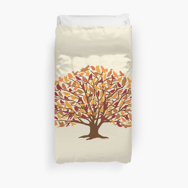 Oak Woodland Birds Fall Autumn Tree Art Duvet Cover