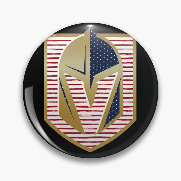 Item preview, American Flag Golden Metallic - Face Mask - Goalie Helmet designed and sold by VegasKnights.
