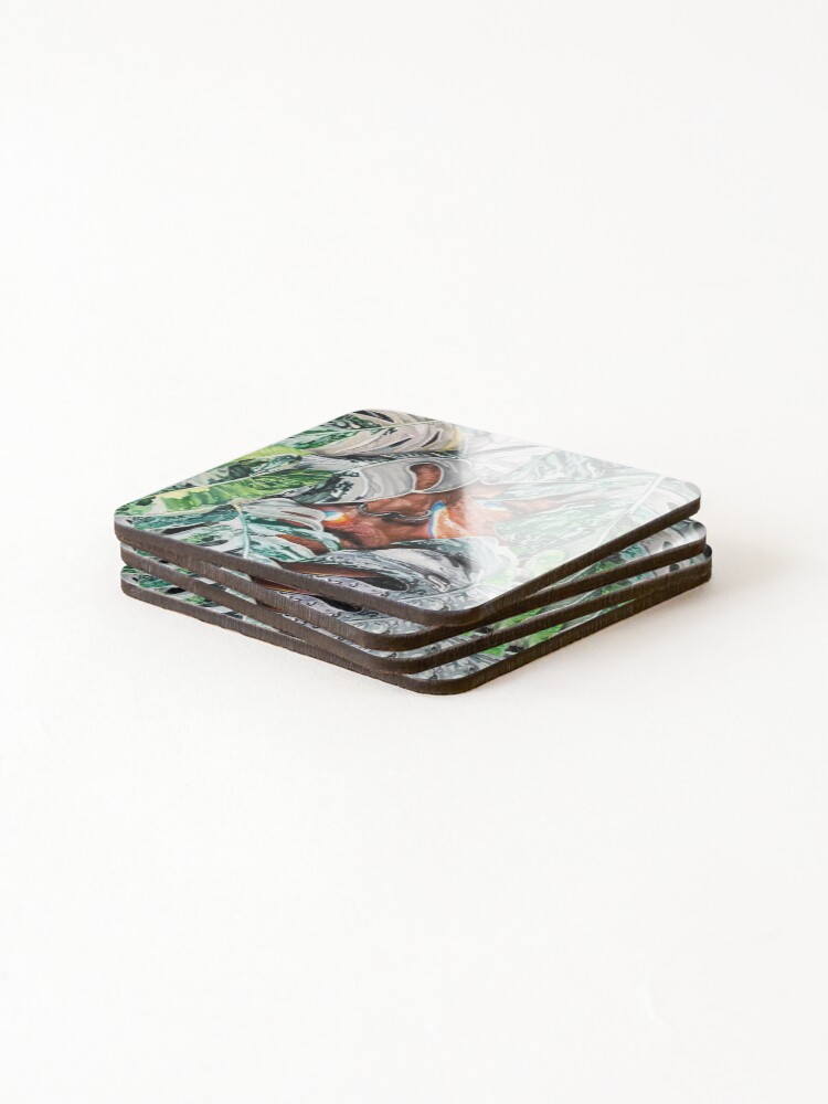 Thumbnail 4 of 5, Coasters (Set of 4), Monstera designed and sold by Meredithbrew.