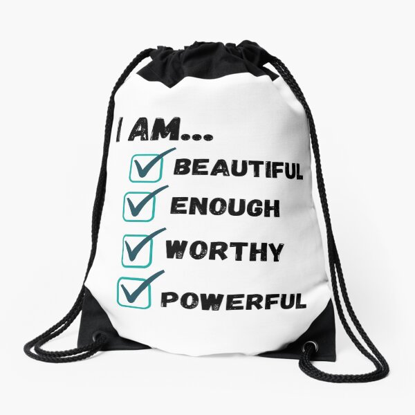 I am Affirmation Checklist Drawstring Bag