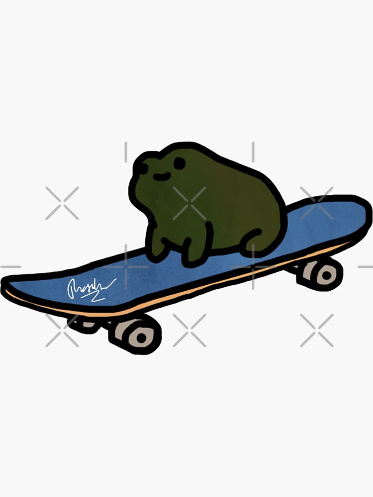 Skateboarding Frog Doodle | Sticker