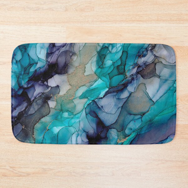 Item preview, Turquoise, Gold and Purple Abstract: Original Alcohol Ink Painting similar to watercolor designed and sold by herzart.