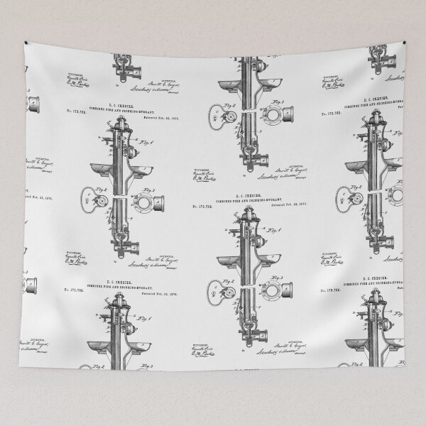 Item preview, Fire hydrant 1876 patent designed and sold by InkedArtPrints.