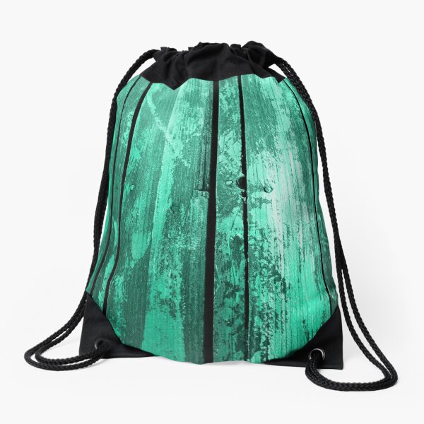 Turquoise wood texture design, decoration creation and objects Drawstring Bag