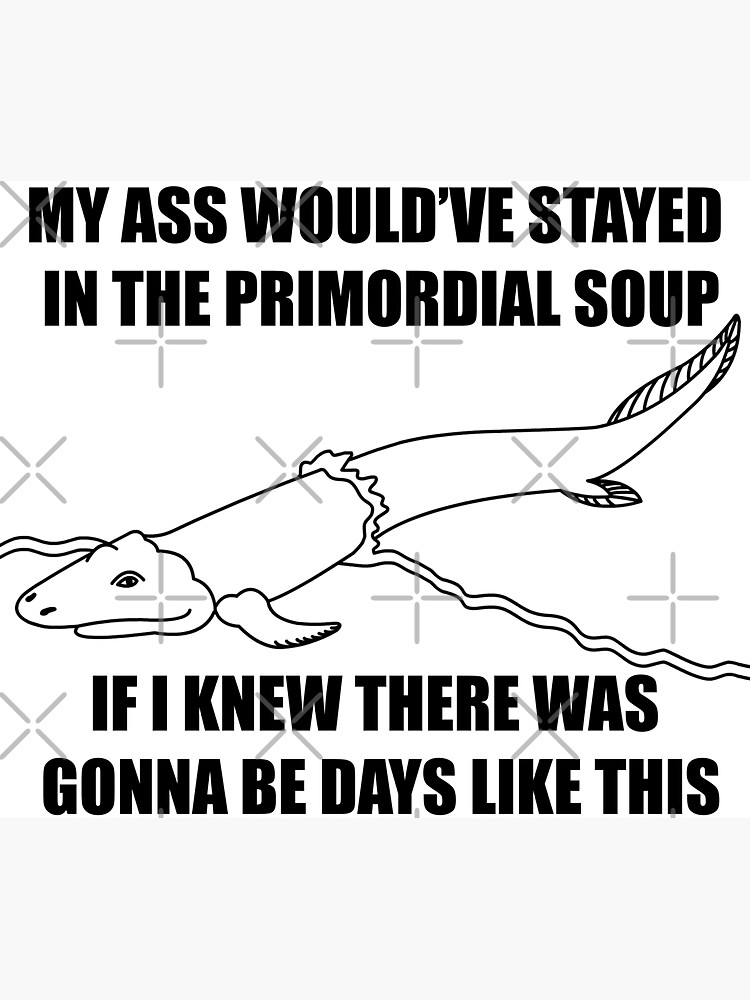 I Would Have Stayed In The Primordial Soup "Stayed in Primordial Soup Days Like This Black (Black text)" Sticker