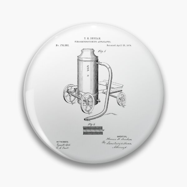 Item preview, Fire extinguishing apparatus 1876 patent designed and sold by InkedArtPrints.