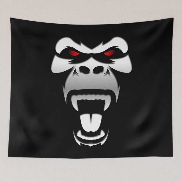 Item preview, Gorilla with red eyes angry face designed and sold by Nambaro.