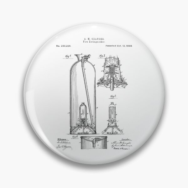 Item preview, Fire extinguisher 1880 patent designed and sold by InkedArtPrints.