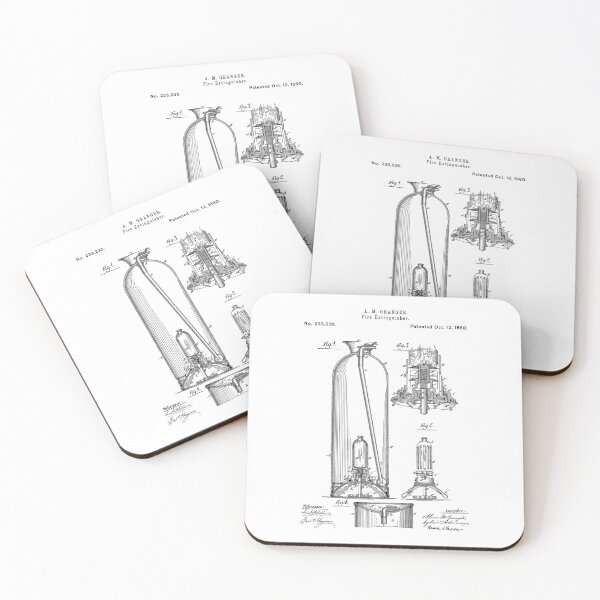 Item preview, Fire extinguisher 1880 patent designed and sold by InkedArtPrints.