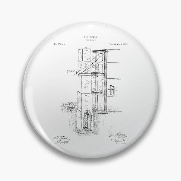 Item preview, Fire escape 1888 patent designed and sold by InkedArtPrints.