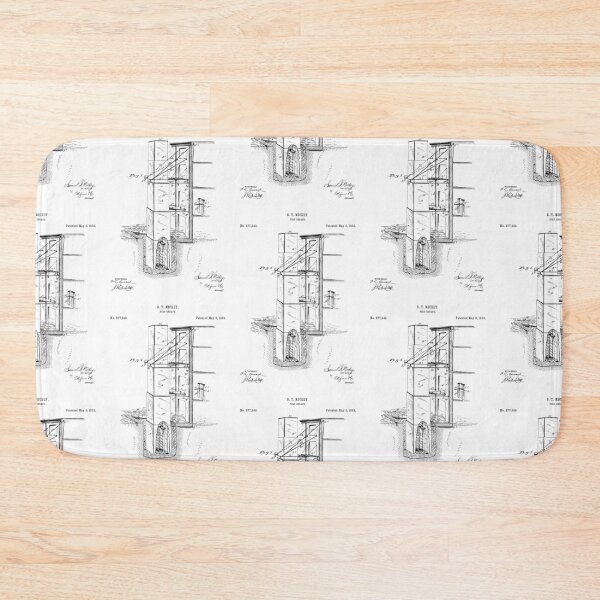 Item preview, Fire escape 1888 patent designed and sold by InkedArtPrints.
