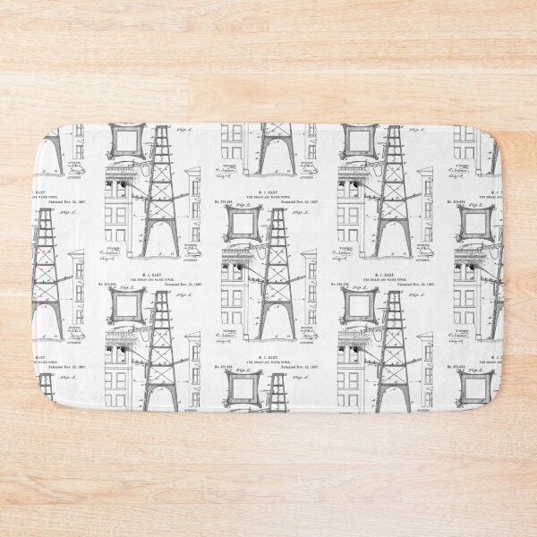 Item preview, Fire escape 1887 patent designed and sold by InkedArtPrints.