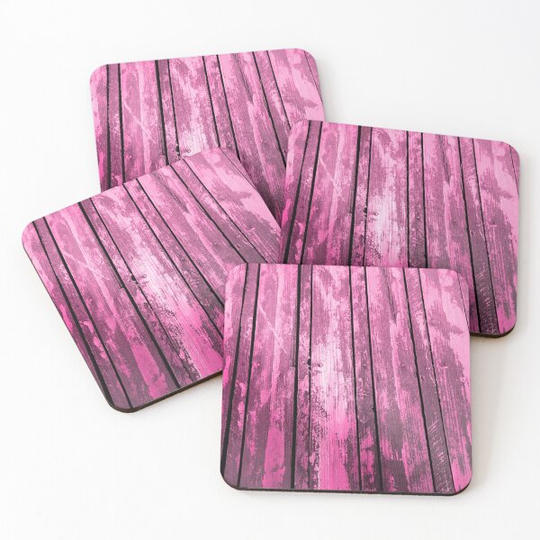 Pink wood texture design, decoration creation and objects Coasters (Set of 4)