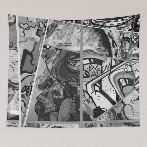 Item preview, Crazy Graffiti Art - Black and white abstract pop art street art comic strip designed and sold by Printpix.