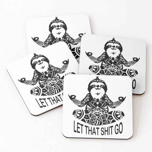 Item preview, Zen Sloth Let that shit go meditation Yoga Mandala  designed and sold by shantiru.