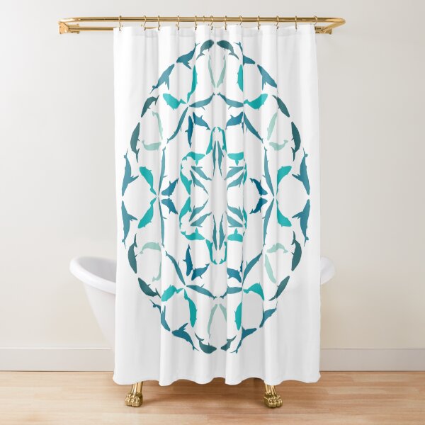 Whale Mandala Shower Curtain