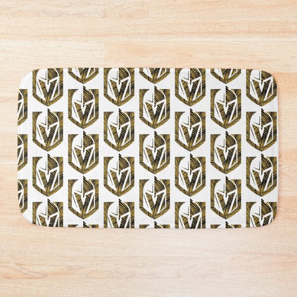 Item preview, Gold and Black - Metallic - Leaves - Tropical Print - Vegas - Face Mask - Goalie Helmet designed and sold by VegasKnights.
