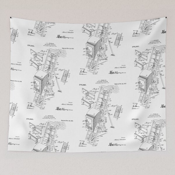 Item preview, Life Saving Apparatus 1910 patent designed and sold by InkedArtPrints.