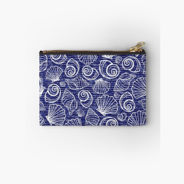 Item preview, Shibori blue canvas sea shells seamless pattern designed and sold by jamiesoondesign.