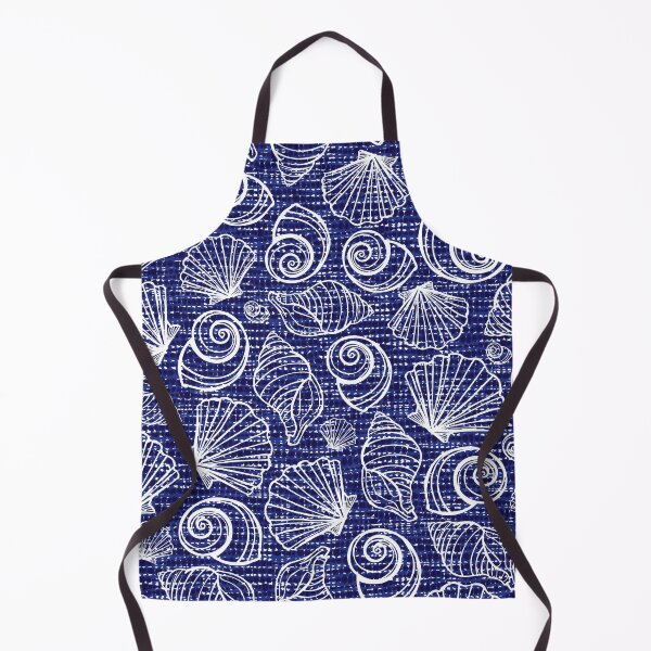 Item preview, Shibori blue canvas sea shells seamless pattern designed and sold by jamiesoondesign.