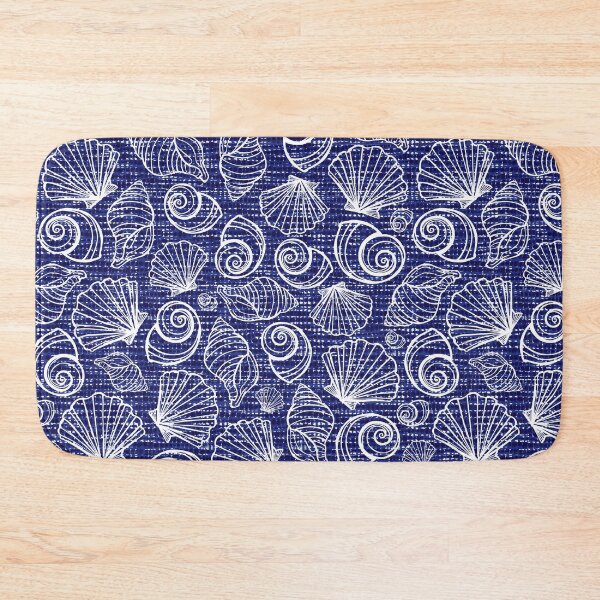 Item preview, Shibori blue canvas sea shells seamless pattern designed and sold by jamiesoondesign.