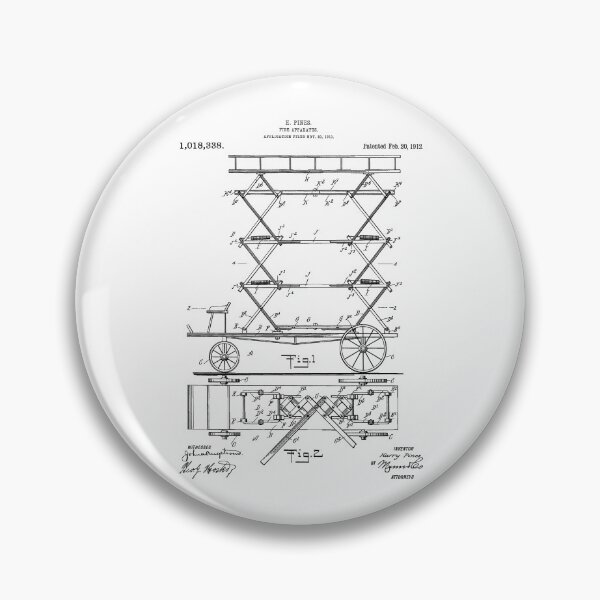 Item preview, Fire apparatus 1912 patent designed and sold by InkedArtPrints.