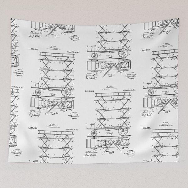 Item preview, Fire apparatus 1912 patent designed and sold by InkedArtPrints.