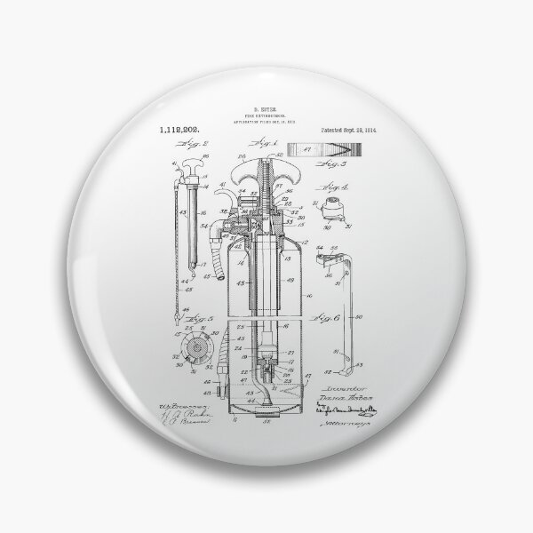 Item preview, Fire extinguisher 1914 patent designed and sold by InkedArtPrints.