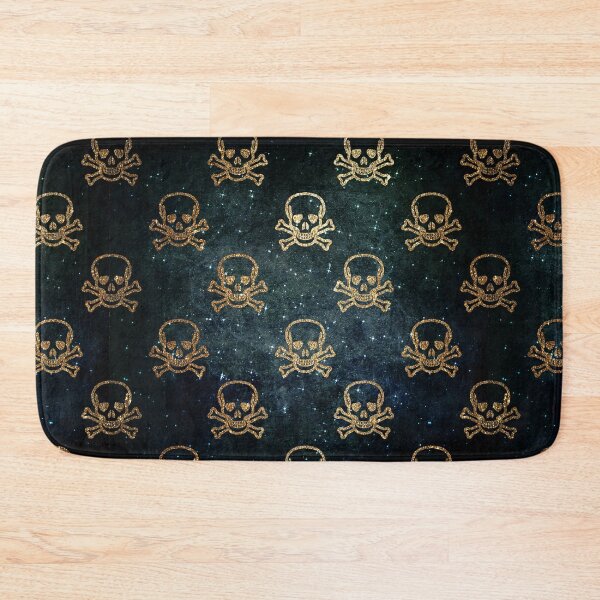 Item preview, Pattern Halloween Blue Gold Galaxy Skull Squelette Steampunk Pirate designed and sold by Jolly-Yosei.