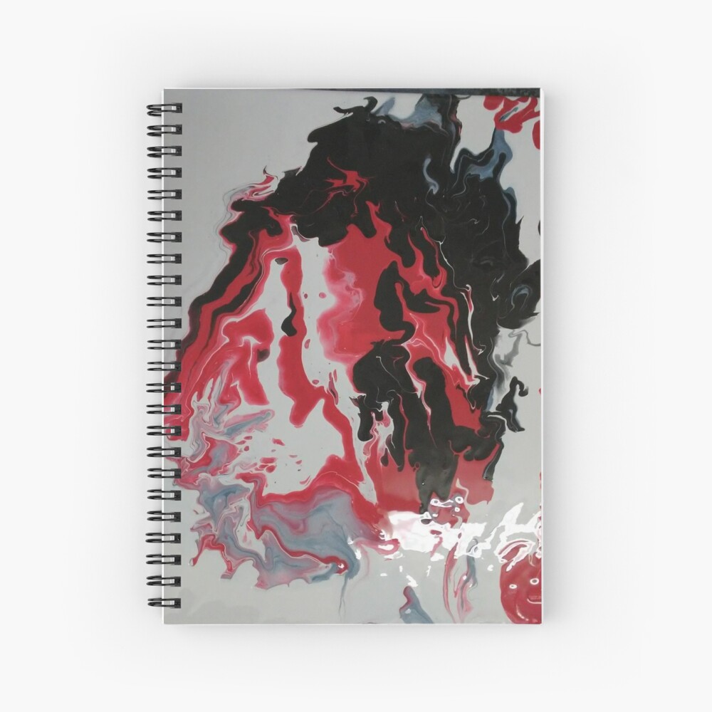 Red, Black and White Spiral Notebook
