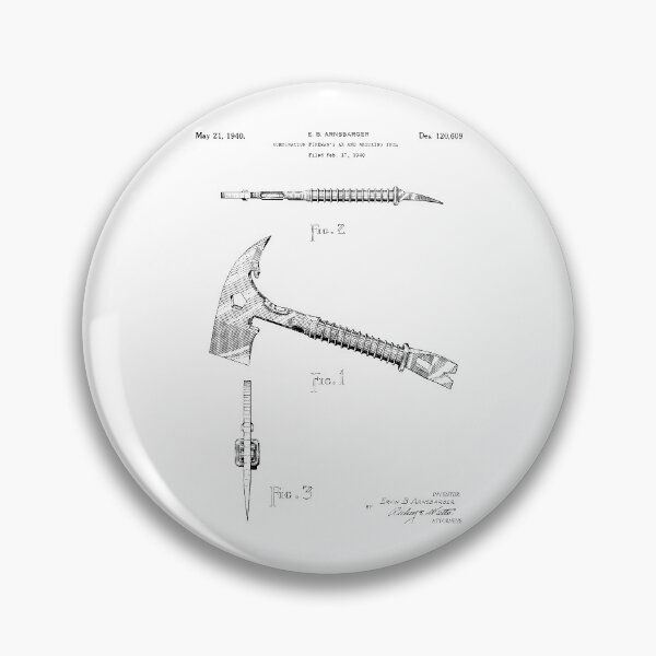Item preview, Fireman's Ax 1939 patent designed and sold by InkedArtPrints.