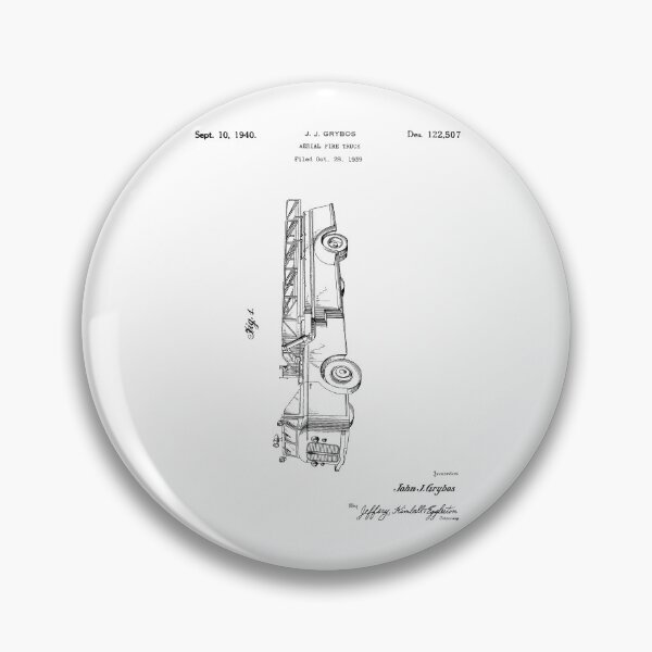Item preview, Aerial fire truck 1940 patent designed and sold by InkedArtPrints.