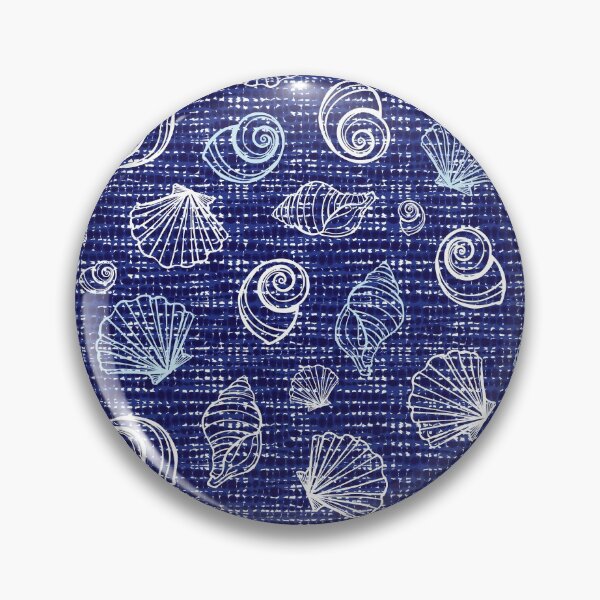 Item preview, Shibori blue canvas sea shells 02 seamless pattern designed and sold by jamiesoondesign.