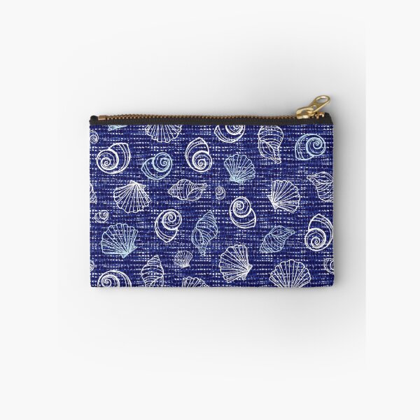 Item preview, Shibori blue canvas sea shells 02 seamless pattern designed and sold by jamiesoondesign.