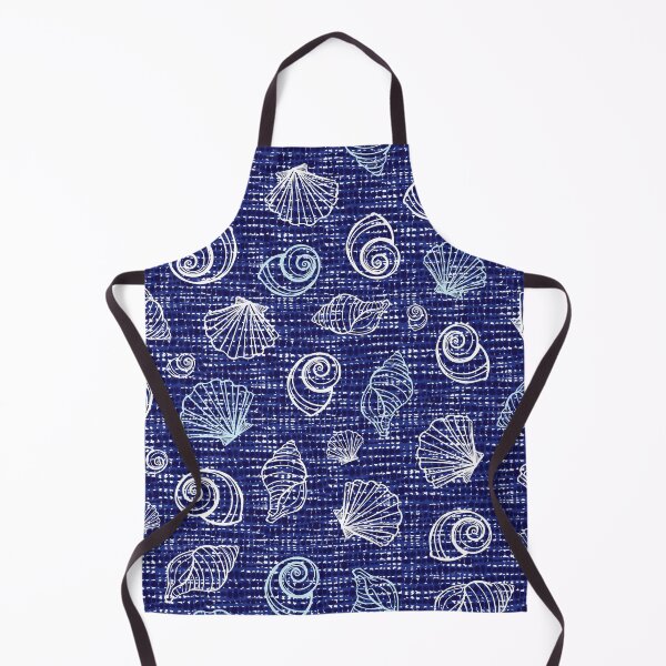 Item preview, Shibori blue canvas sea shells 02 seamless pattern designed and sold by jamiesoondesign.