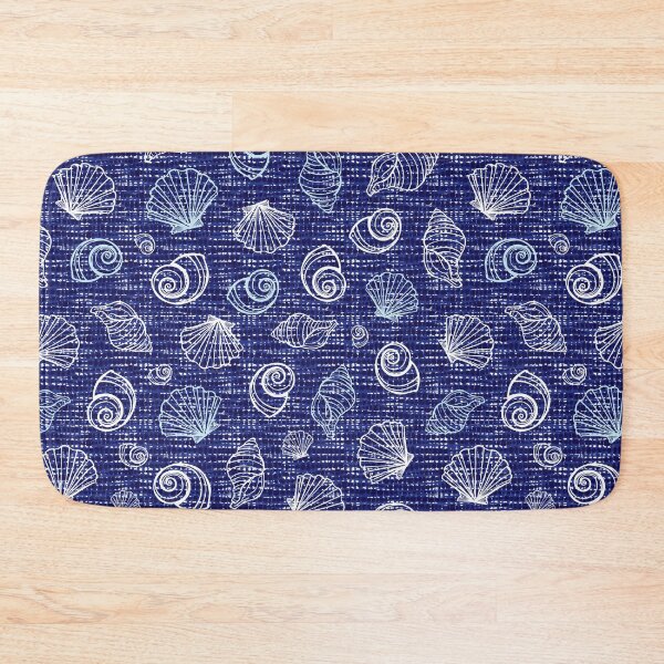 Item preview, Shibori blue canvas sea shells 02 seamless pattern designed and sold by jamiesoondesign.