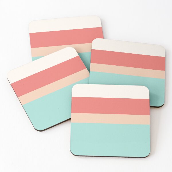 Item preview, Stripes coral red, peach and blue designed and sold by Latte Design.