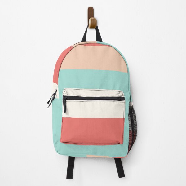 Item preview, Stripes coral red, peach and blue designed and sold by Latte Design.