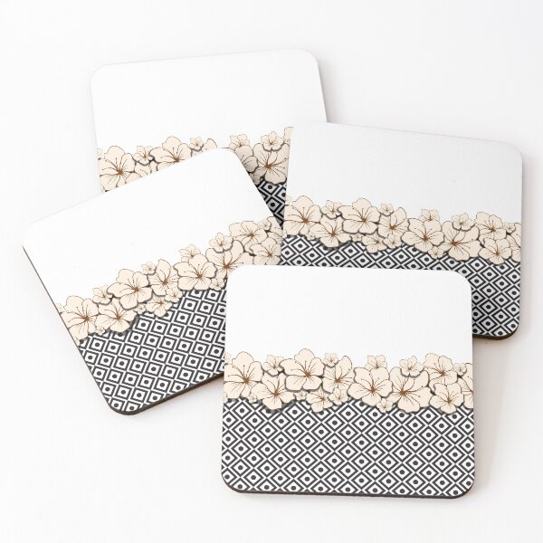 Item preview, Black and White flower pattern V3 designed and sold by smARTwork.